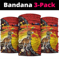 Australia and Papua New Guinea Together Neck Gaiter Bird-of-paradise and Kangaroo with Oro Tapa and Aboriginal Art Motifs - Polynesian Pride