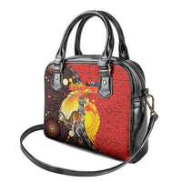 Australia and Papua New Guinea Together Shoulder Handbag Bird-of-paradise and Kangaroo with Oro Tapa and Aboriginal Art Motifs - Polynesian Pride