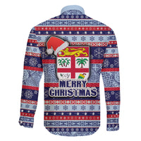 fiji-christmas-family-matching-off-shoulder-maxi-dress-and-hawaiian-shirt-fijian-santa-and-coat-of-arms-mix-tapa-pattern-striped-style
