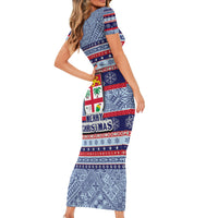 fiji-christmas-short-sleeve-bodycon-dress-fijian-santa-and-coat-of-arms-mix-tapa-pattern-striped-style