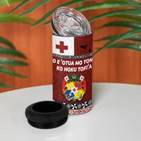 Tongan Culture 4 in 1 Can Cooler Tumbler Ngatu Art Tattoo and Emblem of Tonga