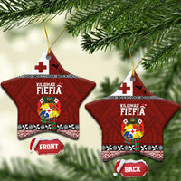 Tongan Christmas Ceramic Ornament Kilisimasi Fiefia with Ngatu Art Tattoo