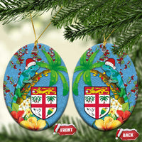 Fijians Iguana Tagimoucia Christmas Ceramic Ornament Christmas Palm Tree and Hibiscus