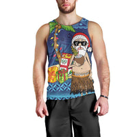 The Funny Santa Wears Sulu Christmas Men Tank Top Fijian Christmas Palm Tree With Masi Art Tattoo