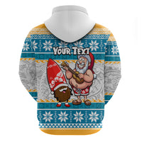 Custom Hawaii Mele Kalikimaka Hoodie Funny Santa and Coconut Mix Kakau Pattern LT03 - Polynesian Pride