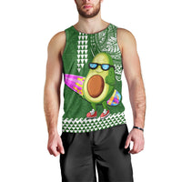 Hawaii Men Tank Top Aloha Funny Avocado Mix Kakau Hawaiian Tribal LT03 - Polynesian Pride
