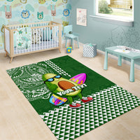 Aloha Avocado Funny Fruits Custom Area Rug Mix Hawaiian Kakau Tribal LT03 - Polynesian Pride