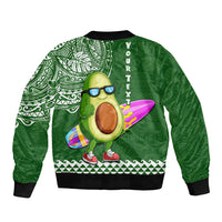 Aloha Avocado Funny Fruits Custom Bomber Jacket Mix Hawaiian Kakau Tribal LT03 - Polynesian Pride