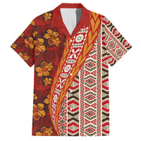 Hawaii Native Tapa Elements and Hibiscus Flowers Hawaiian Shirt LT03 Red - Polynesian Pride