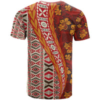 Hawaii Native Tapa Elements and Hibiscus Flowers T Shirt LT03 - Polynesian Pride