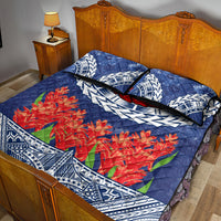 Samoan Tapa Quilt Bed Set Ula Fala and Teuila Flower LT03 - Polynesian Pride