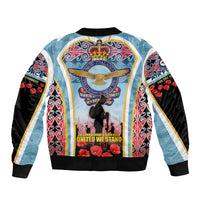Royal New Zealand Air Force ANZAC Day Sleeve Zip Bomber Jacket Te Tauaarangi o Aotearoa LT03 - Polynesian Pride