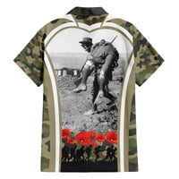 New Zealand and Australia ANZAC Day Family Matching Off Shoulder Long Sleeve Dress and Hawaiian Shirt Koala and Kiwi Bird Soldier Gallipoli Camouflage Style LT03 - Polynesian Pride