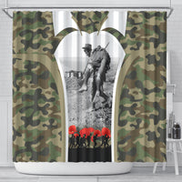 New Zealand and Australia ANZAC Day Shower Curtain Koala and Kiwi Bird Soldier Gallipoli Camouflage Style LT03 - Polynesian Pride