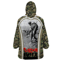 New Zealand and Australia ANZAC Day Wearable Blanket Hoodie Koala and Kiwi Bird Soldier Gallipoli Camouflage Style LT03 - Polynesian Pride