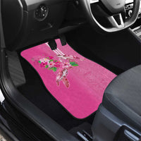 Hawaii Aloha Turtle Hibiscus and Leaves Car Mats with Polynesian and Kakau Tattoos Rose Color - Polynesian Pride