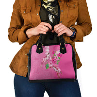Hawaii Aloha Turtle Hibiscus and Leaves Shoulder Handbag with Polynesian and Kakau Tattoos Rose Color - Polynesian Pride