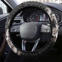 Hawaii Aloha Turtle Hibiscus and Leaves Steering Wheel Cover with Polynesian and Kakau Tattoos Black Color - Polynesian Pride