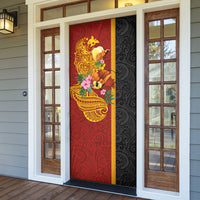 Papua New Guinea Independence Day Door Cover Birds-of-Paradise Melanesian Tattoos Tropical Plants LT03 - Polynesian Pride