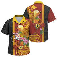 Papua New Guinea Independence Day Family Matching Mermaid Dress and Hawaiian Shirt Birds-of-Paradise Melanesian Tattoos Tropical Plants LT03 Son's Shirt Multicolor - Polynesian Pride