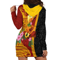 Papua New Guinea Independence Day Hoodie Dress Birds-of-Paradise Melanesian Tattoos Tropical Plants LT03 - Polynesian Pride