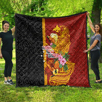 Papua New Guinea Independence Day Quilt Birds-of-Paradise Melanesian Tattoos Tropical Plants LT03 - Polynesian Pride