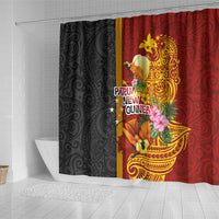Papua New Guinea Independence Day Shower Curtain Birds-of-Paradise Melanesian Tattoos Tropical Plants LT03 - Polynesian Pride