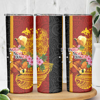 Papua New Guinea Independence Day Skinny Tumbler Birds-of-Paradise Melanesian Tattoos Tropical Plants LT03 - Polynesian Pride