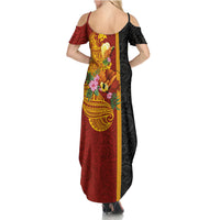 Papua New Guinea Independence Day Summer Maxi Dress Birds-of-Paradise Melanesian Tattoos Tropical Plants LT03 - Polynesian Pride