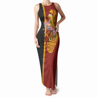 Papua New Guinea Independence Day Tank Maxi Dress Birds-of-Paradise Melanesian Tattoos Tropical Plants LT03 Women Multicolor - Polynesian Pride