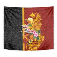 Papua New Guinea Independence Day Tapestry Birds-of-Paradise Melanesian Tattoos Tropical Plants LT03 - Polynesian Pride