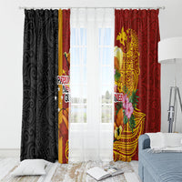 Papua New Guinea Independence Day Window Curtain Birds-of-Paradise Melanesian Tattoos Tropical Plants LT03 - Polynesian Pride