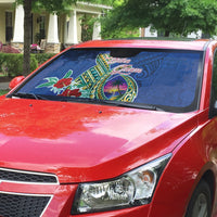 Guam Chamorro Auto Sun Shade Tribal Latte Stone and Seal Artwork Polynesian Patterns LT03 - Polynesian Pride