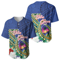 Guam Chamorro Baseball Jersey Tribal Latte Stone and Seal Artwork Polynesian Patterns LT03 - Polynesian Pride