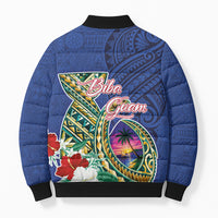Guam Chamorro Bomber Puffer Jacket Tribal Latte Stone and Seal Artwork Polynesian Patterns LT03 - Polynesian Pride
