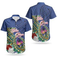 Guam Chamorro Couples Matching Short Sleeve Bodycon Dress and Hawaiian Shirt Tribal Latte Stone and Seal Artwork Polynesian Patterns LT03 - Polynesian Pride