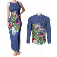 Guam Chamorro Couples Matching Tank Maxi Dress and Long Sleeve Button Shirt Tribal Latte Stone and Seal Artwork Polynesian Patterns LT03 Multicolor - Polynesian Pride