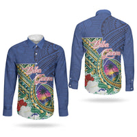 Guam Chamorro Couples Matching Tank Maxi Dress and Long Sleeve Button Shirt Tribal Latte Stone and Seal Artwork Polynesian Patterns LT03 - Polynesian Pride