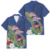 Guam Chamorro Family Matching Puletasi and Hawaiian Shirt Tribal Latte Stone and Seal Artwork Polynesian Patterns LT03 Dad's Shirt - Short Sleeve Multicolor - Polynesian Pride