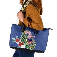 Guam Chamorro Leather Tote Bag Tribal Latte Stone and Seal Artwork Polynesian Patterns LT03 Multicolor - Polynesian Pride