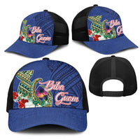 Guam Chamorro Mesh Trucker Cap Tribal Latte Stone and Seal Artwork Polynesian Patterns LT03 - Polynesian Pride