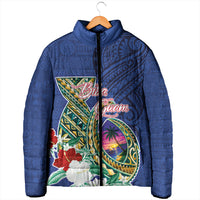 Guam Chamorro Padded Jacket Tribal Latte Stone and Seal Artwork Polynesian Patterns LT03 - Polynesian Pride