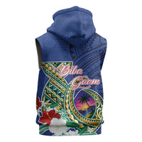 Guam Chamorro Sleeveless Zip Hoodie Tribal Latte Stone and Seal Artwork Polynesian Patterns LT03 - Polynesian Pride