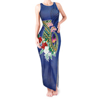 Guam Chamorro Tank Maxi Dress Tribal Latte Stone and Seal Artwork Polynesian Patterns LT03 Women Multicolor - Polynesian Pride