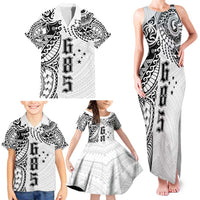 Samoa 685 Art Traditional Tattoo Pattern Family Matching Tank Maxi Dress and Hawaiian Shirt White Color