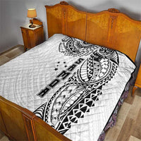 Samoa 685 Art Traditional Tattoo Pattern Quilt White Color
