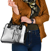 Samoa 685 Art Traditional Tattoo Pattern Shoulder Handbag White Color