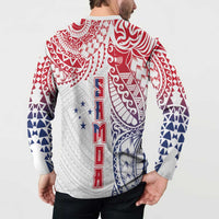 Samoa 685 Art Traditional Tattoo Pattern Button Sweatshirt Gradient Color