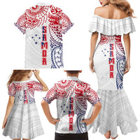 Samoa 685 Art Traditional Tattoo Pattern Family Matching Mermaid Dress and Hawaiian Shirt Gradient Color