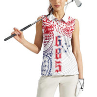 Samoa 685 Art Traditional Tattoo Pattern Women Sleeveless Polo Shirt Gradient Color